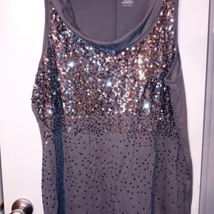 Gray sequin tank top